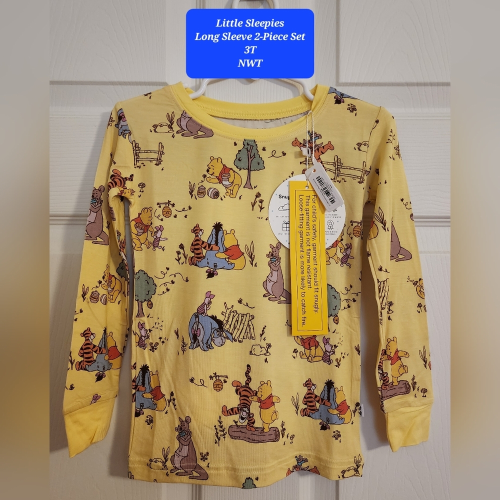 Little Sleepies Playtime With Pooh Long Sleeve 2-Piece Set. 3T